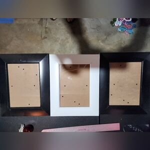 Set of 3 black white frames fits 5x7 photo